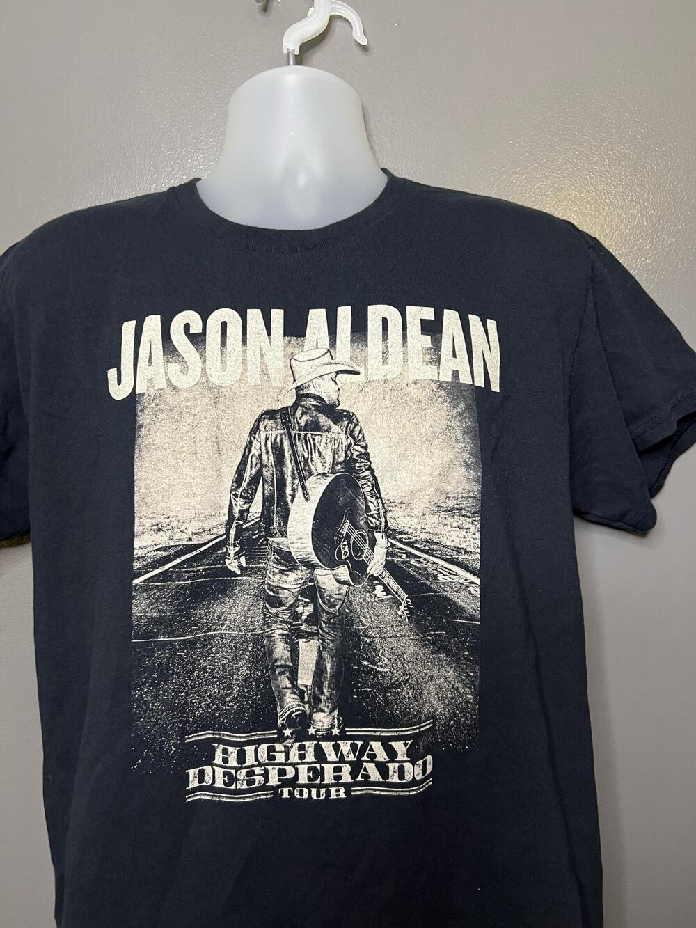 Jason Aldean Shirt Mens Large Black Highway Desperado Tour Graphic Tee